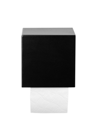 Czarny uchwyt na papier toaletowy z półką CUBO